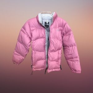 Girl's North Face Blossom Pink Puffer Jacket; size Large; perfect condition!
